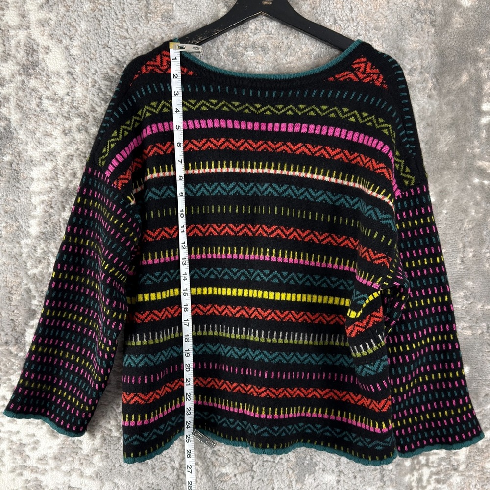Gudrun Sjoden Size XXL Aztec Wool Hemp Casual Button Cardigan Sweater Colorful - Picture 3 of 8